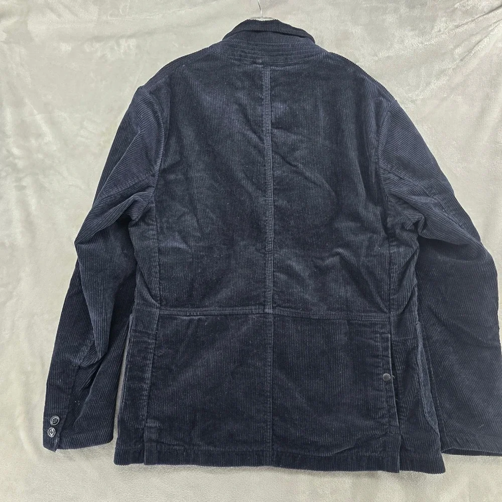 NWT Relwen Size Large Cord Trap‎ Blazer Navy Blue Corduroy Utility Chore Jacket